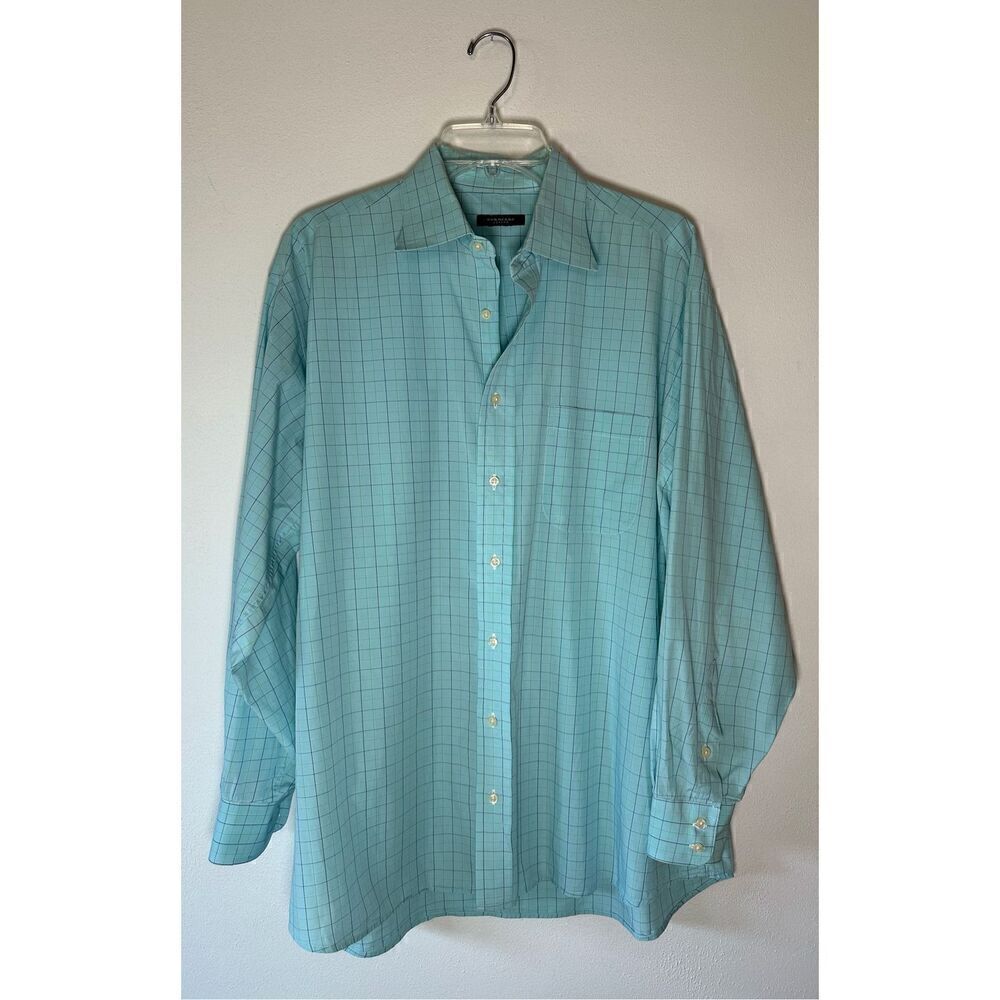 Burberry London men’s long sleeve light blue button shirt size 17R #43-1333